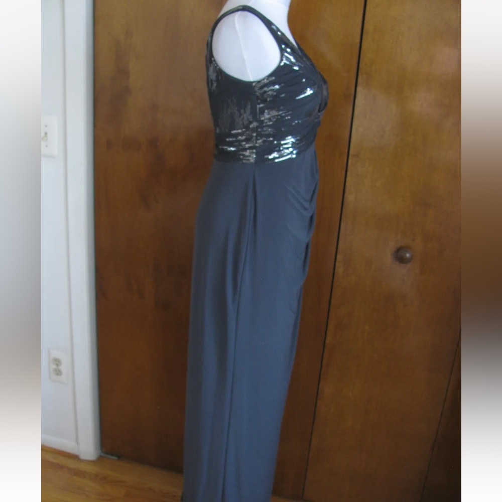 Ralph Lauren | Gray Ruched Sequin Dress| Size 6 | NWT - Picture 5 of 11